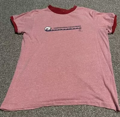 CARPINTERIA CALIFORNIA 🌊 HOLLISTER DESIGNS Red Ringer Short Sleeve  T-Shirt XL • $14.95
