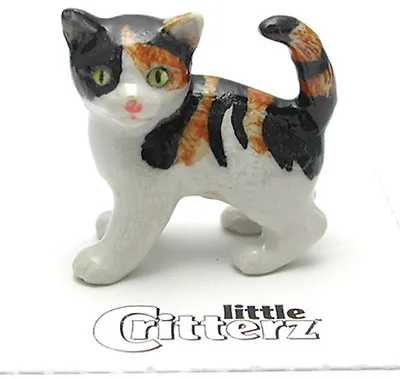 ➸ LITTLE CRITTERZ Cat Miniature Figurine Calico Cat Kitten Holly • $13.01