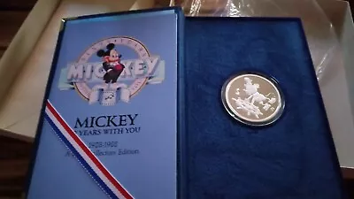 Mickey Mouse 60 Yr. Rare Collection Silver Coin • $35