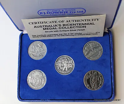 1988 Australia 200 Years Medallion Set In Case 5 Medal Set Limited To 750 Sets • $64.34