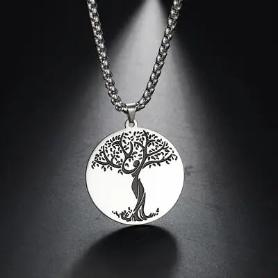 Tree Of Life Stainless Steel Necklace For Men Women Mother Tree Pendant Necklace • $6.44