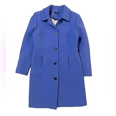 J Crew Lady Day Top Coat Wool Blend Blue No Size Tag See Measurements • $90
