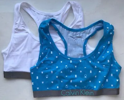 Calvin Klein Girls Customised Stretch Bralette (2 Pack) - 4-5Y -G80G800152-486 • £20