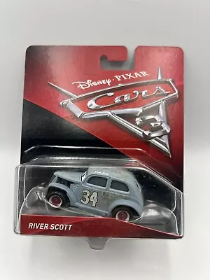 Disney Pixar Cars 3 2017 RIVER SCOTT #34 THOMASVILLE + COLLECTOR CARD & POSTER • $24.99