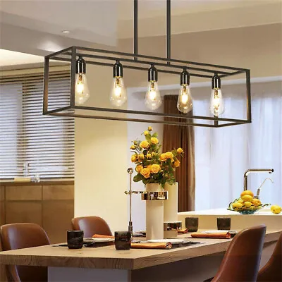 Large Industrial Chandelier Retro Pendant Ceiling Lamp Country Hotel Restaurant • £84.91