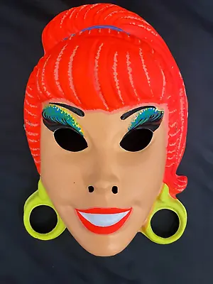 Vintage 1970's I Dream Of Jeannie Cartoon Vacuform Plastic Halloween Mask • $29.98