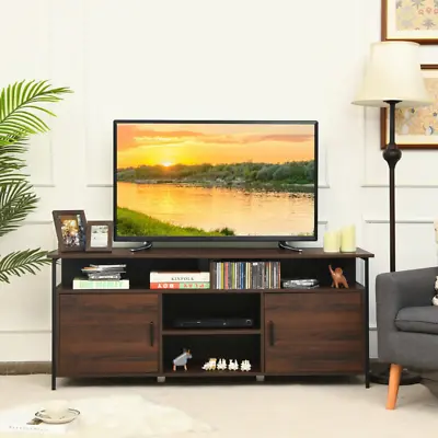58 Inch Wood TV Stand Entertainment Media Center Console With Storage Cabinet • $201.16