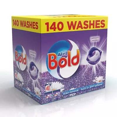 Bold All In 1 Pods Washing Detergent Tablets Capsules Pod 140 Pods Family Pack • £20.99