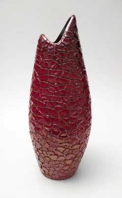 $112.28 • Buy Zsolnay Pecs Iridescent Red & Gold Eosin Glaze Vase Crackled Panel Reptile Skin