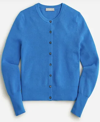 J.Crew XS New Ribbed Jackie Cardigan Sweater NWT In Sea Skyline Blue • $55