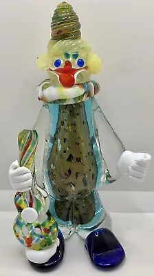 9  Vintage Colorful Murano Italian Art Glass Clown Guitar Player Figurine • $40