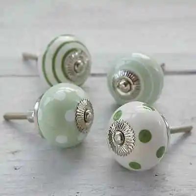 Large Selection Of Green Ceramic Door Knobs Handle Cabinet Cupboard Drawer Pull • £2.95