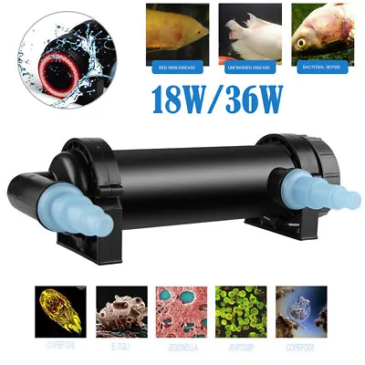 18W/36W Water Clean Light Lamp For Aquarium Fish Pond Tank UV Sterilizer Filter • £47.99