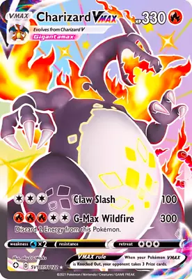 POKEMON SHINING FATES NUMBER 107 SHINY CHARIZARD VMAX CARD Photo Magnet 3 X5  • $8.99