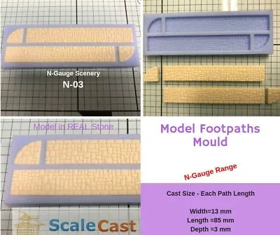 N03 N Gauge Paving Mould - For Model Railway Scenery • £8.99