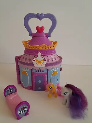 My Little Pony Rarity Booktique Playset Carry Case - Hasbro -With 2 Ponies & Bed • £6.50