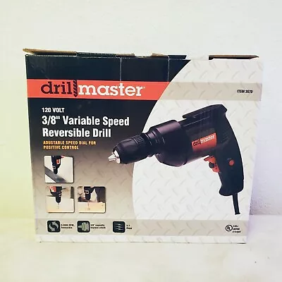 Drill Master 3/8  Variable Speed Reversible Drill Model 3670 New • $32.99