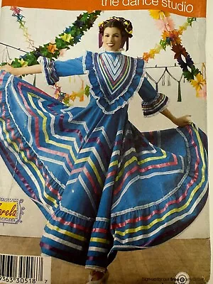 Simplicity 3858 Misses' Mexican Dance Dress Zarela Size 14-20 +READ BELOW+ • $24.98