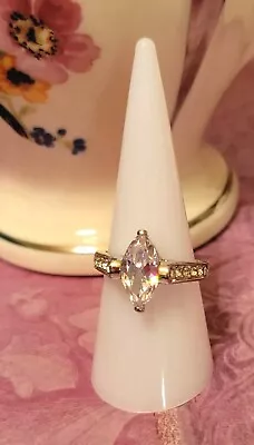 Beautiful Large Marquise Cubic Zirconia Ring Size 8  • $25