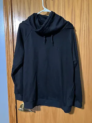ARSNL Black Tone Cowl Neck Hoodie Sweatshirt W Front Pocket Size Med • $18