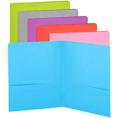 Folders With 2 Pockets Plastic File School Letter Size Portfolio - By Enday • $4.99