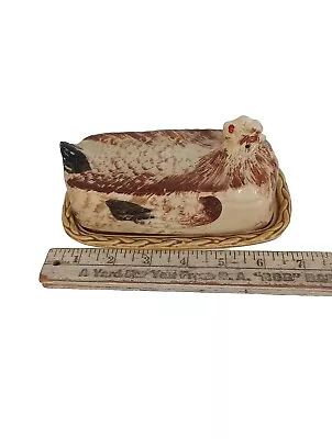 Vintage Rossini Ceramic Chicken Hen Butter Dish Japan 7Lx4W • $28