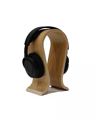 Oak Curved Headphone Stand | For Gaming And Work Headphones • $30