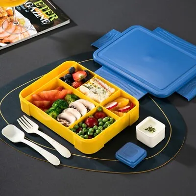 Bento Box 5 Compartments Lunch Food Containers Leakproof Lunchbox Microwave Safe • $11.72