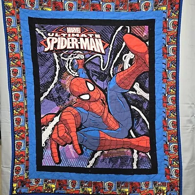 Spiderman Children's  Quilt Size 38.5  Width And 43  Length Blanket Toddler Crib • $12.99