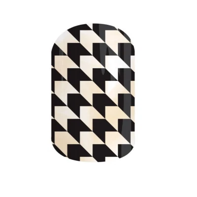 $3.90 • Buy 🦊 Jamberry Nail Art Wraps Half Sheet Graphique Glossy Houndstooth Black White