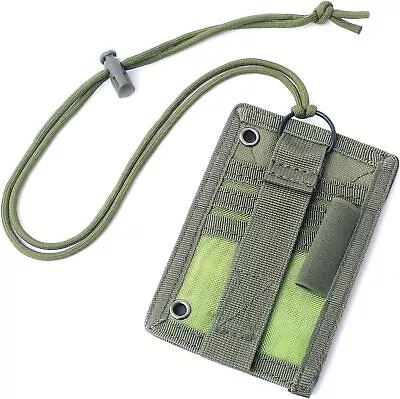 Tactical ID Card Holder Adjustable Neck Lanyard Key Ring Loop Patch Badge Holder • $9.78