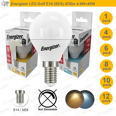 Energizer E14 Golf Ball LED Light Bulb 4.9W=40W SES Small Edison Screw • £4.99