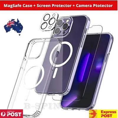 $3.49 • Buy For IPhone Magsafe 14 13 12 11 Pro Max Mini X Case Clear Magnet Shockproof Cover