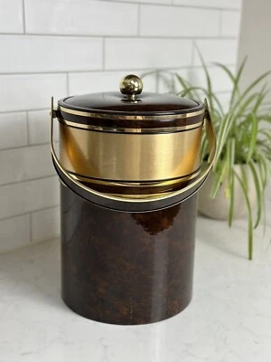 $22 • Buy Vintage Georges Briard Ice Bucket / MCM Ice Bucket / Mid Century Modern Bar USA