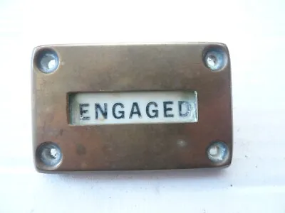 Vintage 1930s Old Brass Pub Toilet Door Engaged / Vacant Latch Lock  Sign • $43.16