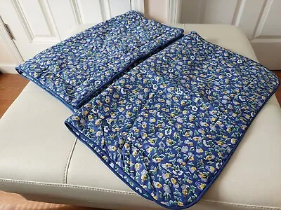 LAURA ASHLEY Vintage Emilie Rose Blue Pair Of Floral Standard Pillow Shams • $28