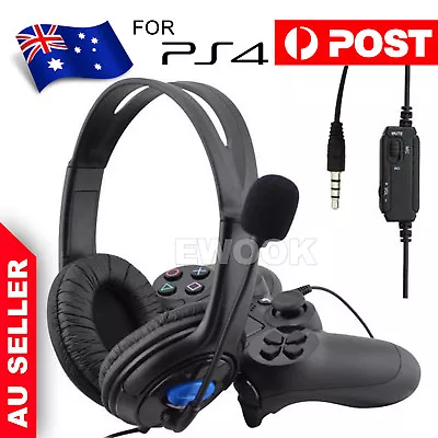 Gaming Headset Headphone With Microphone Volume Wired For Sony PS4 PlayStation 4 • $15.95