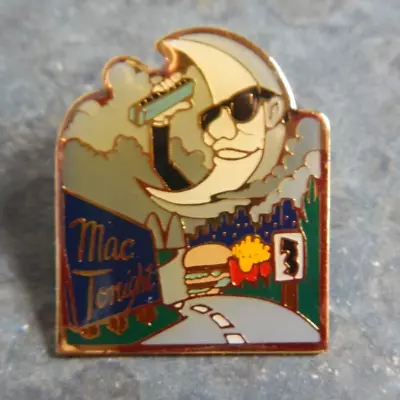 Vintage 80s McDonald’s MAC TONIGHT Employee Lapel Hat Pinback Pin NOS • $18.95