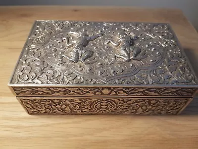 Vietnamese / Cambodian Solid Silver And Wooden Box • $273.54