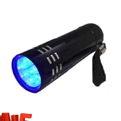 $8.59 • Buy Black Mini Aluminum UV ULTRA VIOLET 9 LED FLASHLIGHT Torch Light Lamp 9J1