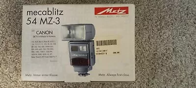 Metz Mecablitz 54 MZ-3 Flash For Minolta/Sony Alpha - COMPLETE IN BOX • $65.99