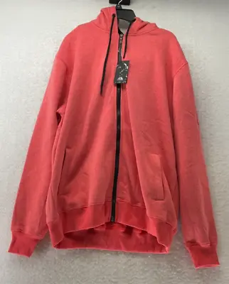 Laiwang Full Zip Hoodie Mens Size 2XL Pink Long Sleeves Activewear Slim Fit • $30.35