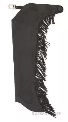 Western Equitation Show Chaps - Youth - Black - Luxury Synthetic Suede - SML • $71.90