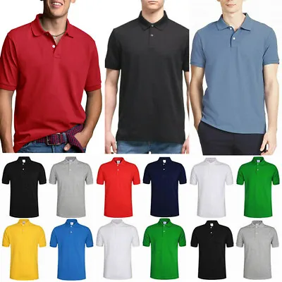 Men Polo Shirt Golf Sports Cotton Short Sleeve Jersey Casual Plain Tee Quick Dry • $10.99