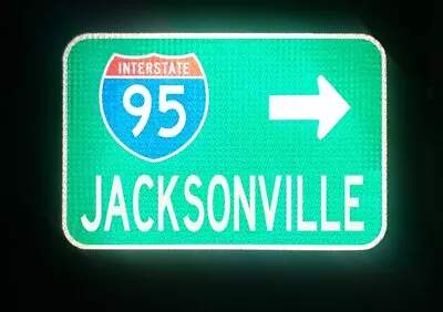 JACKSONVILLE Interstate 95 Florida Route Road Sign 18 X12  Jaguars PGA A1A • $49