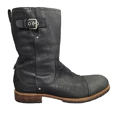 UGG Australia  Leather Biker  Boots 1003838  Black Men's Size 13 • $39.99