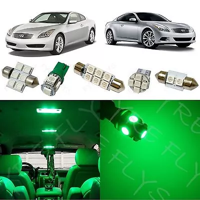 9x Green LED Lights Interior Package Kit For 2008-2014 Infiniti G37 Coupe IG3G • $11.59