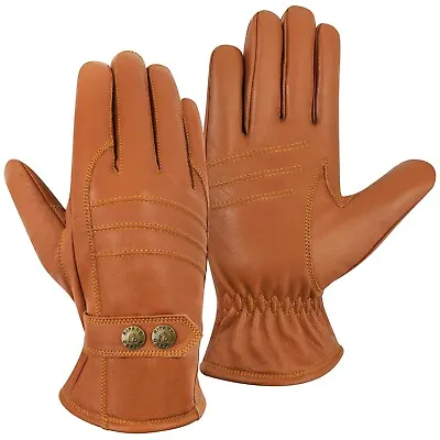 Riparo Men's Genuine Leather Winter Insulated Gloves With Fleece Lining • $38.97