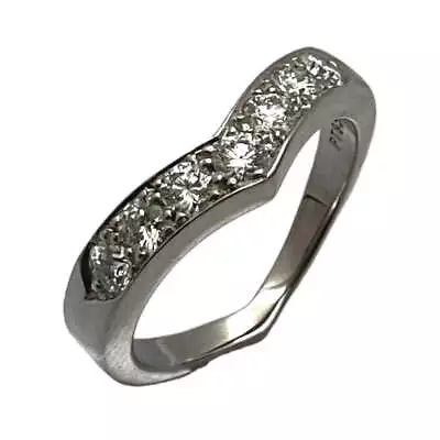 TIFFANY&Co V Band Diamond Ring Pt950 #393 • $1187.74