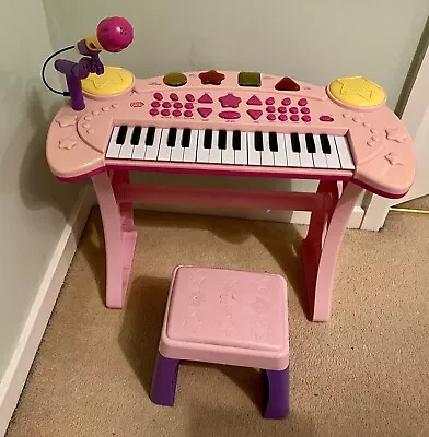 Chad Valley Childrens Keyboard Stool Microphone Battery Operated • £14.99